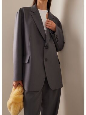 NWOT The Frankie Shop Bea Blazer In Charcoal Grey Size Small Oversized Blazer